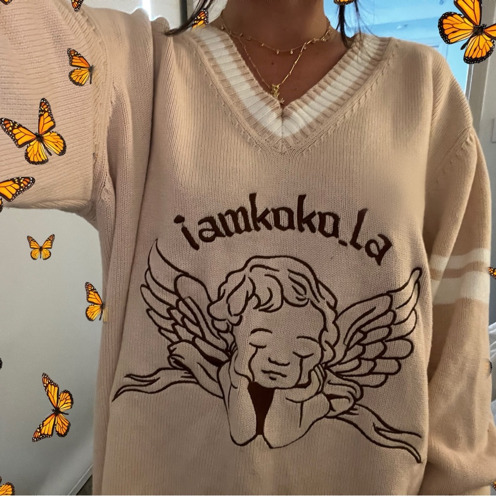 I AM KOKO LA angel baby: embroidered sweater